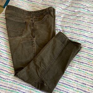 KUHL Rydr canvas pants 38 x 34. EUC. black/ khaki with articulated knees. In EUC